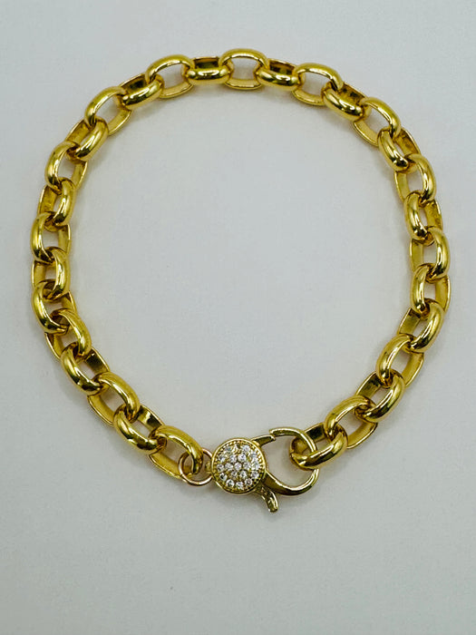 Bracelet, Chain with pave clasp