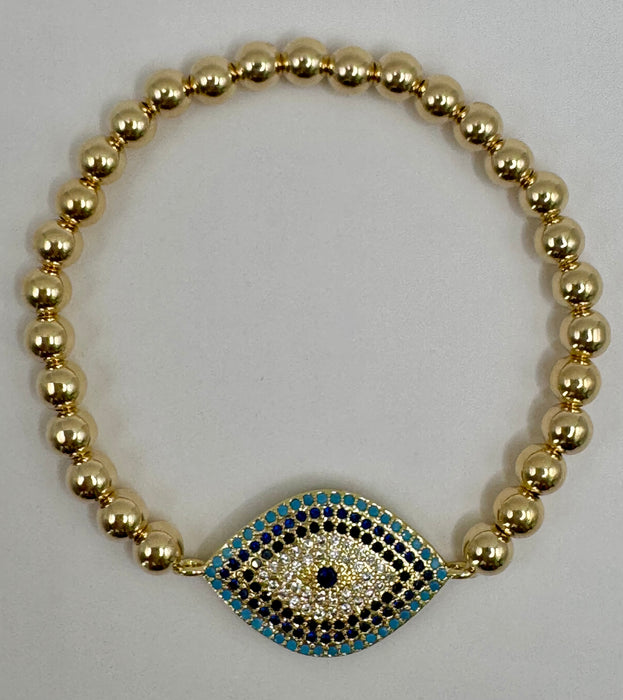 Bracelet, Evil eye gold bead